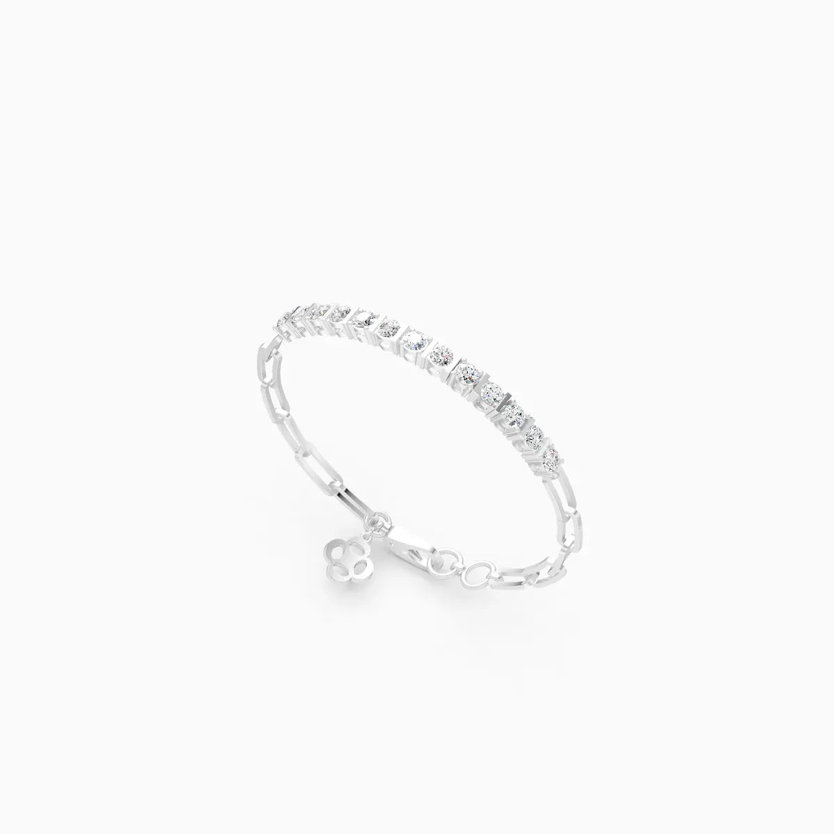 Round lab Diamond Gold Bracelet