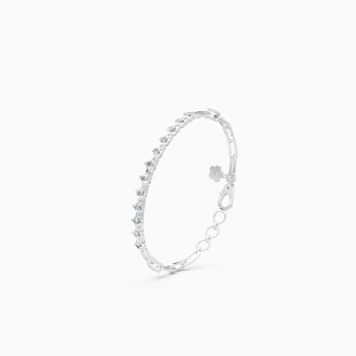 Round Light Weight Tennis Lab Grown Diamond Bracelet