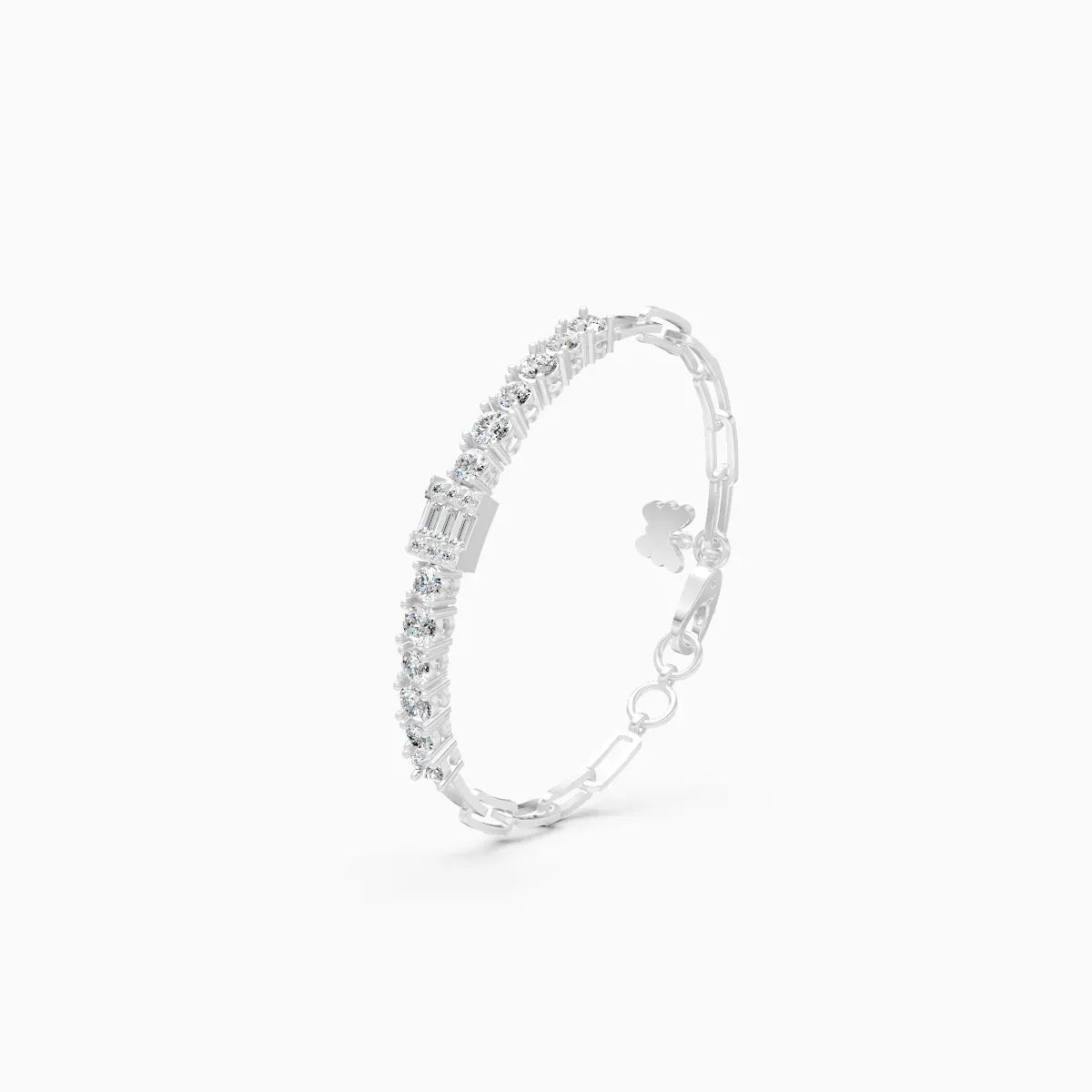 Sparkling Line Diamond Chain Bracelet