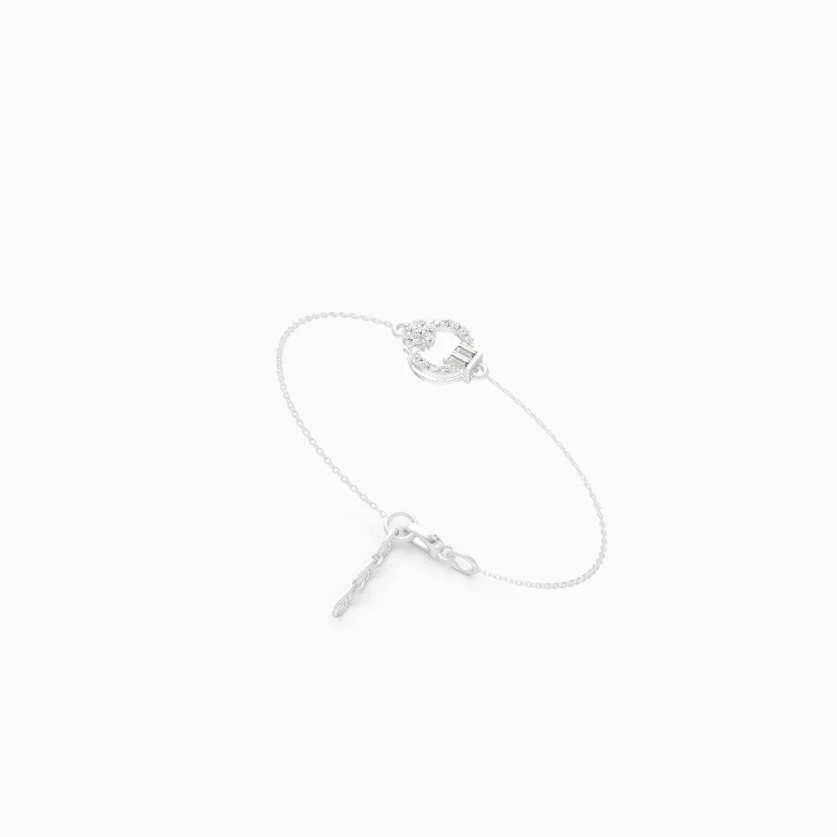 Open Circle Baguette Light weight Bracelet