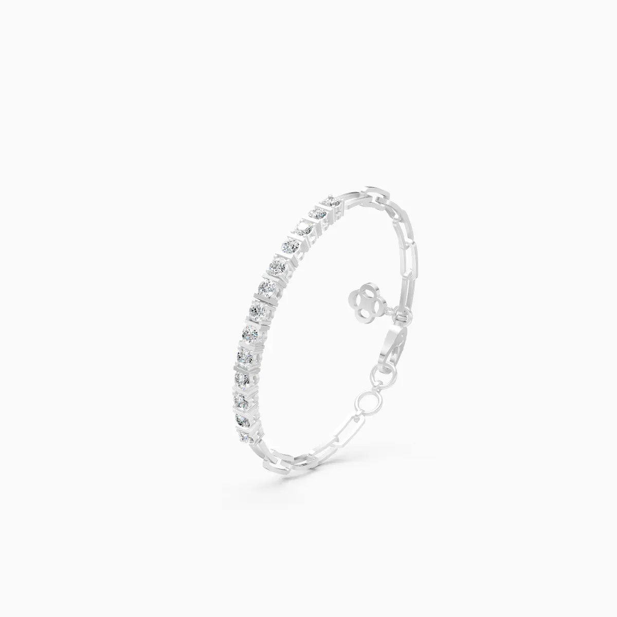 Round lab Diamond Gold Bracelet