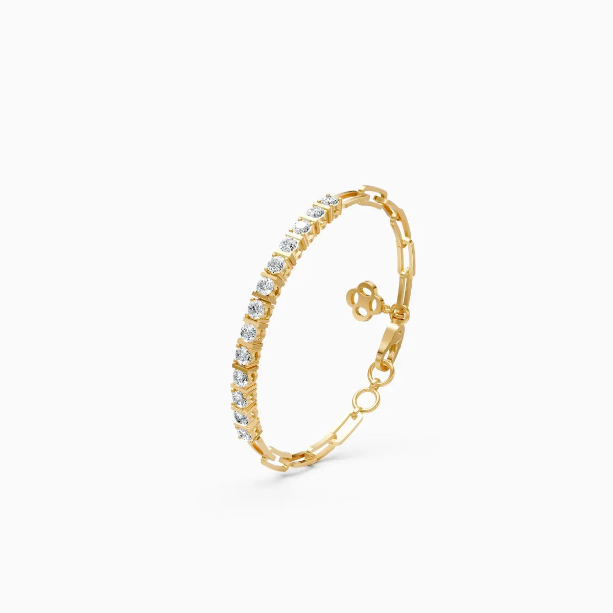 Round lab Diamond Gold Bracelet