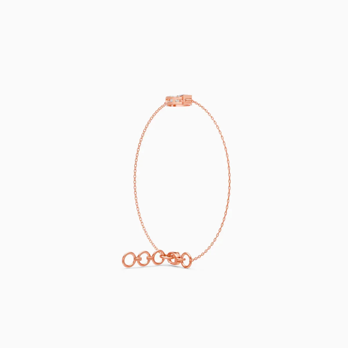 Open Circle Baguette Light weight Bracelet