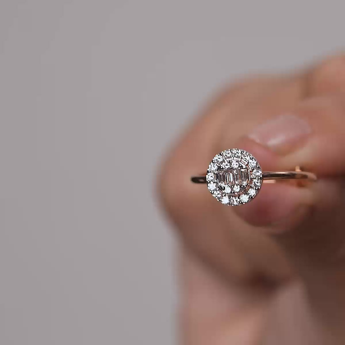 Eternal Halo & Celeste Baguette Lab Grown Diamond Ring